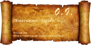 Obernauer Ignác névjegykártya
